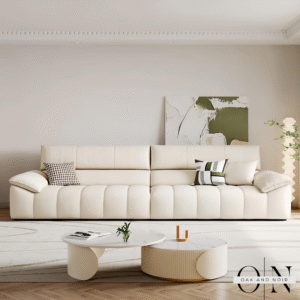 Cascade Channel Leather Sofa