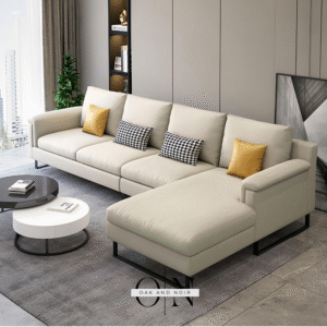 SvelteLine Leather Chaise Sofa